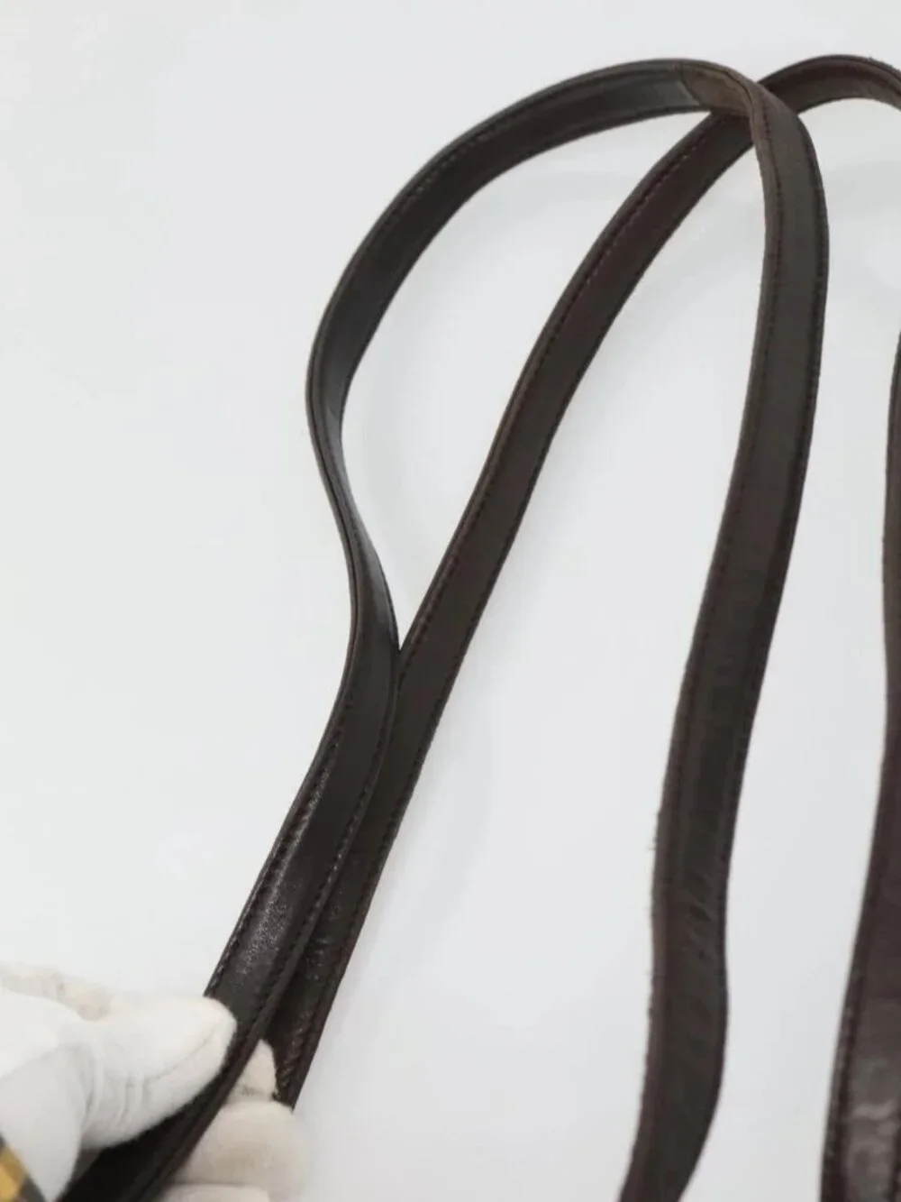 PRADA Tote Bag Nylon Khaki Brown Silver Auth bs22976